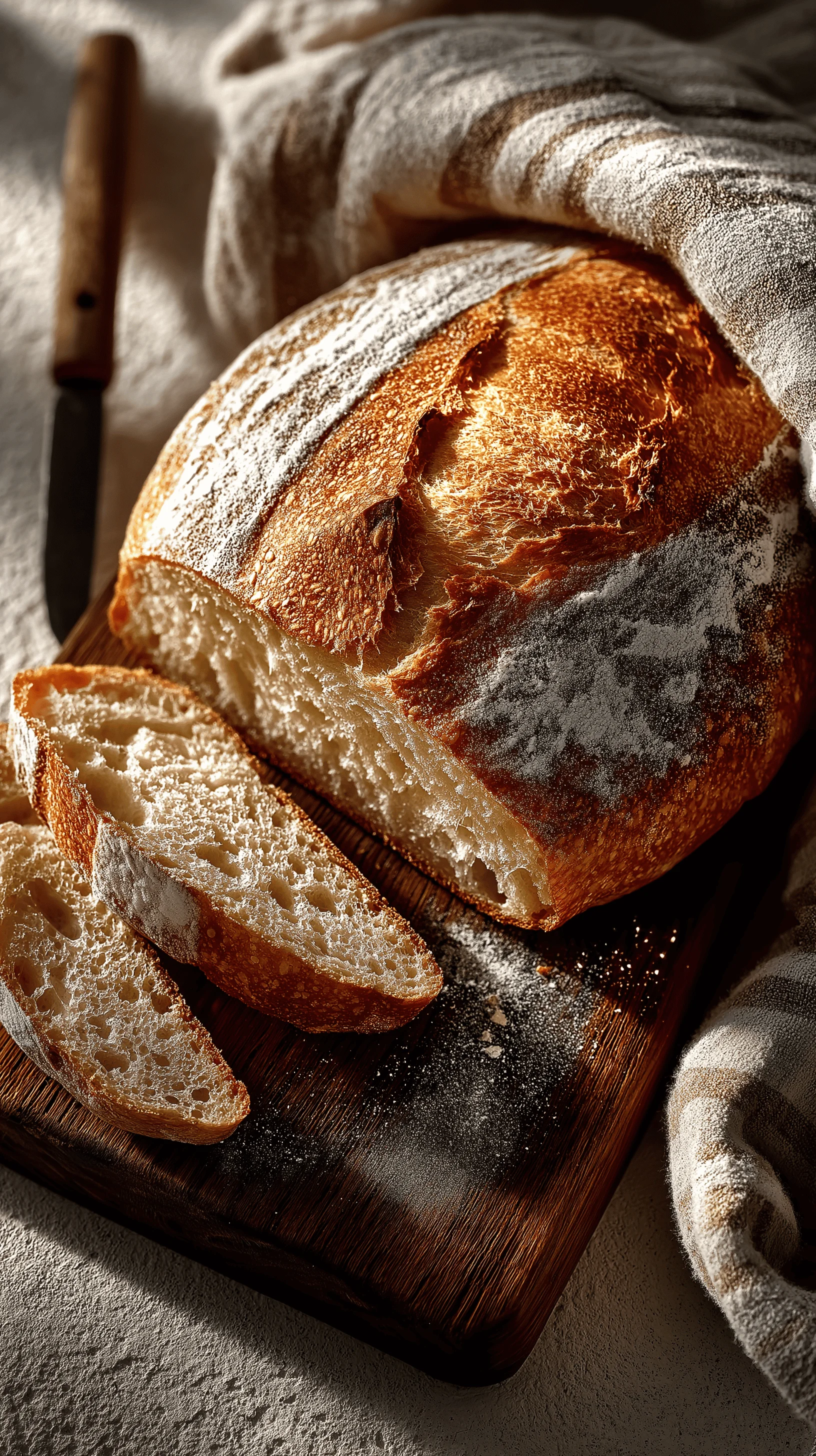 Golden Loaf of Sourdough Bread